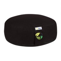 Ecoyogi meditatiekussen rond laag zwart - 10-12 cm