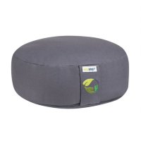 Ecoyogi meditatiekussen rond  laag grijs - 10-12 cm